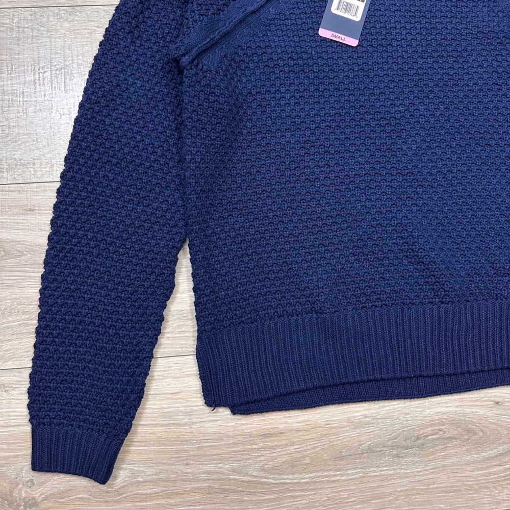 NEW Gap Navy Blue Textured Reverse Stockinette Knit Sweater Long Sleeve Small - Picture 6 of 10